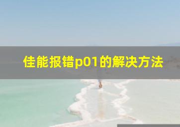 佳能报错p01的解决方法