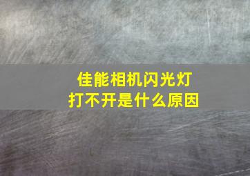 佳能相机闪光灯打不开是什么原因