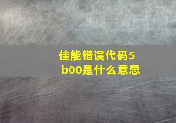 佳能错误代码5b00是什么意思