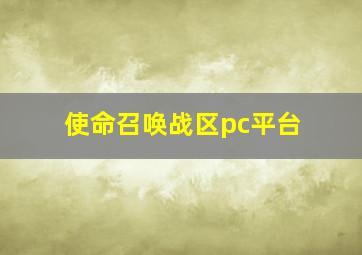 使命召唤战区pc平台