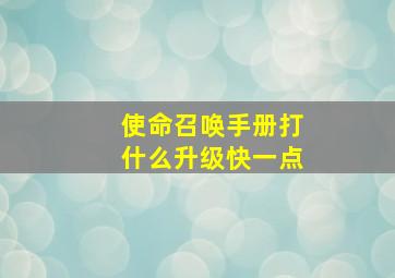 使命召唤手册打什么升级快一点