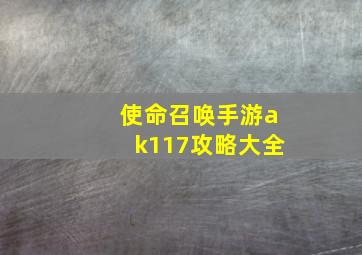 使命召唤手游ak117攻略大全