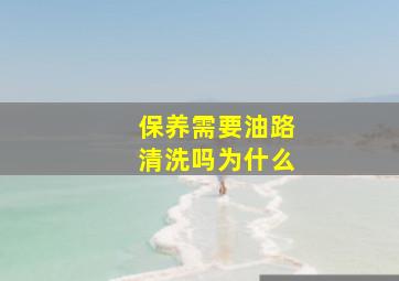 保养需要油路清洗吗为什么