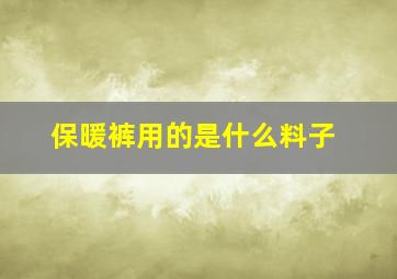 保暖裤用的是什么料子