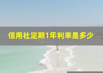 信用社定期1年利率是多少