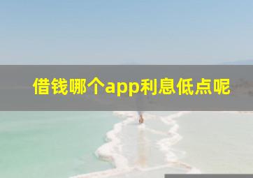 借钱哪个app利息低点呢