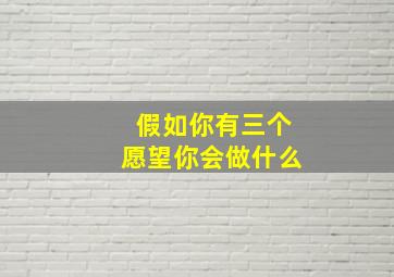 假如你有三个愿望你会做什么