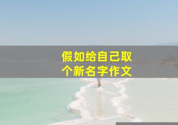 假如给自己取个新名字作文