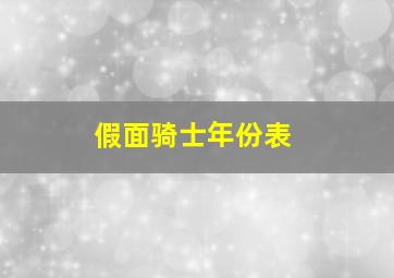 假面骑士年份表