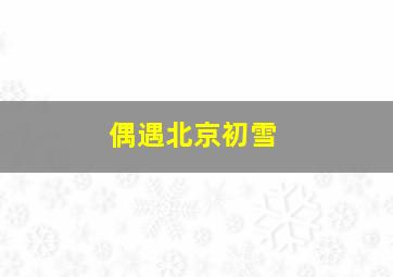 偶遇北京初雪