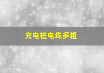 充电桩电线多粗