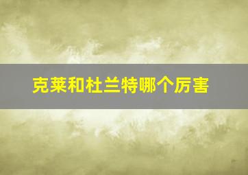 克莱和杜兰特哪个厉害