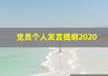 党员个人发言提纲2020