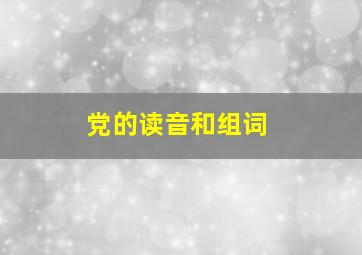 党的读音和组词