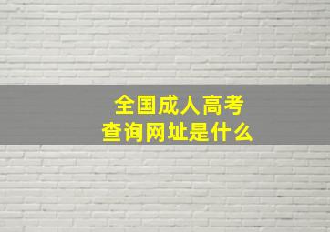 全国成人高考查询网址是什么