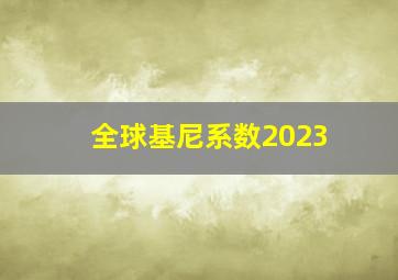 全球基尼系数2023