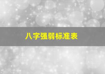 八字强弱标准表