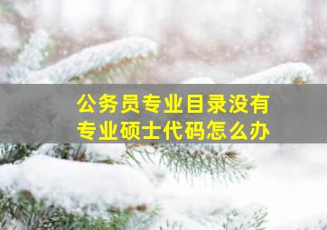 公务员专业目录没有专业硕士代码怎么办