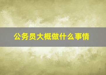 公务员大概做什么事情