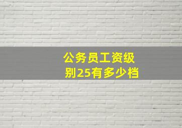 公务员工资级别25有多少档