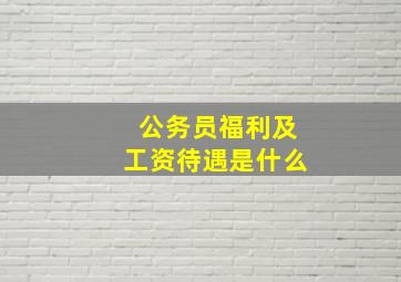 公务员福利及工资待遇是什么