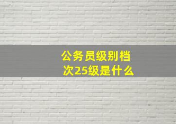 公务员级别档次25级是什么