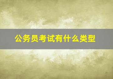 公务员考试有什么类型