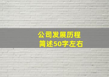 公司发展历程简述50字左右