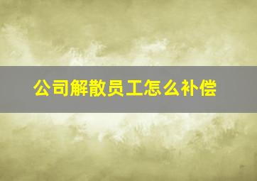 公司解散员工怎么补偿