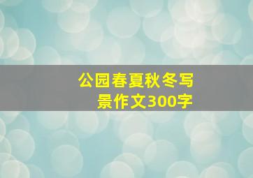 公园春夏秋冬写景作文300字