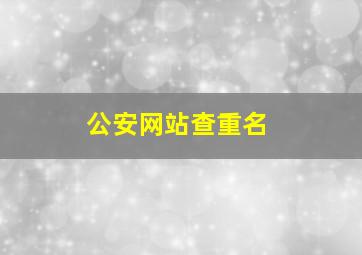 公安网站查重名