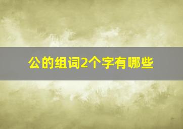 公的组词2个字有哪些