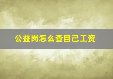 公益岗怎么查自己工资