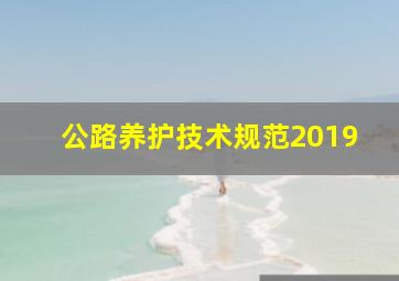 公路养护技术规范2019