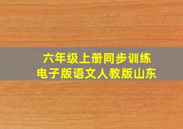 六年级上册同步训练电子版语文人教版山东