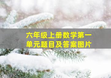 六年级上册数学第一单元题目及答案图片