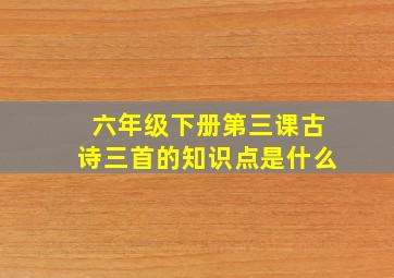 六年级下册第三课古诗三首的知识点是什么