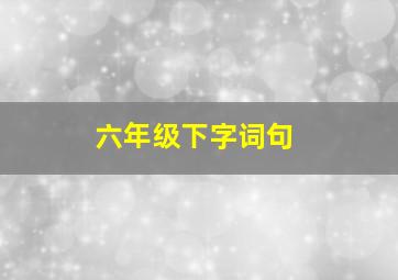 六年级下字词句