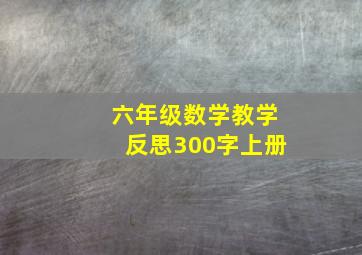 六年级数学教学反思300字上册