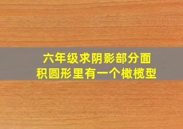 六年级求阴影部分面积圆形里有一个橄榄型