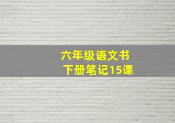 六年级语文书下册笔记15课