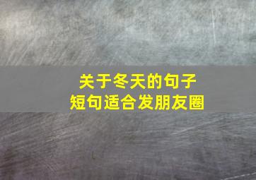 关于冬天的句子短句适合发朋友圈