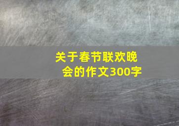 关于春节联欢晚会的作文300字