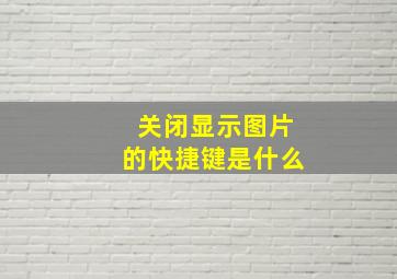 关闭显示图片的快捷键是什么