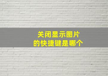 关闭显示图片的快捷键是哪个