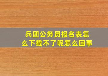 兵团公务员报名表怎么下载不了呢怎么回事