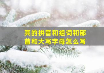 其的拼音和组词和部首和大写字母怎么写