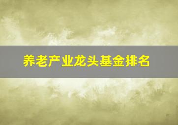 养老产业龙头基金排名