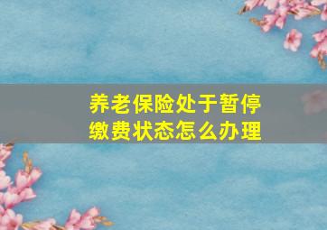 养老保险处于暂停缴费状态怎么办理