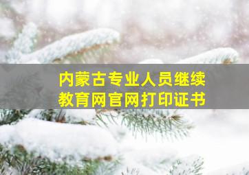 内蒙古专业人员继续教育网官网打印证书